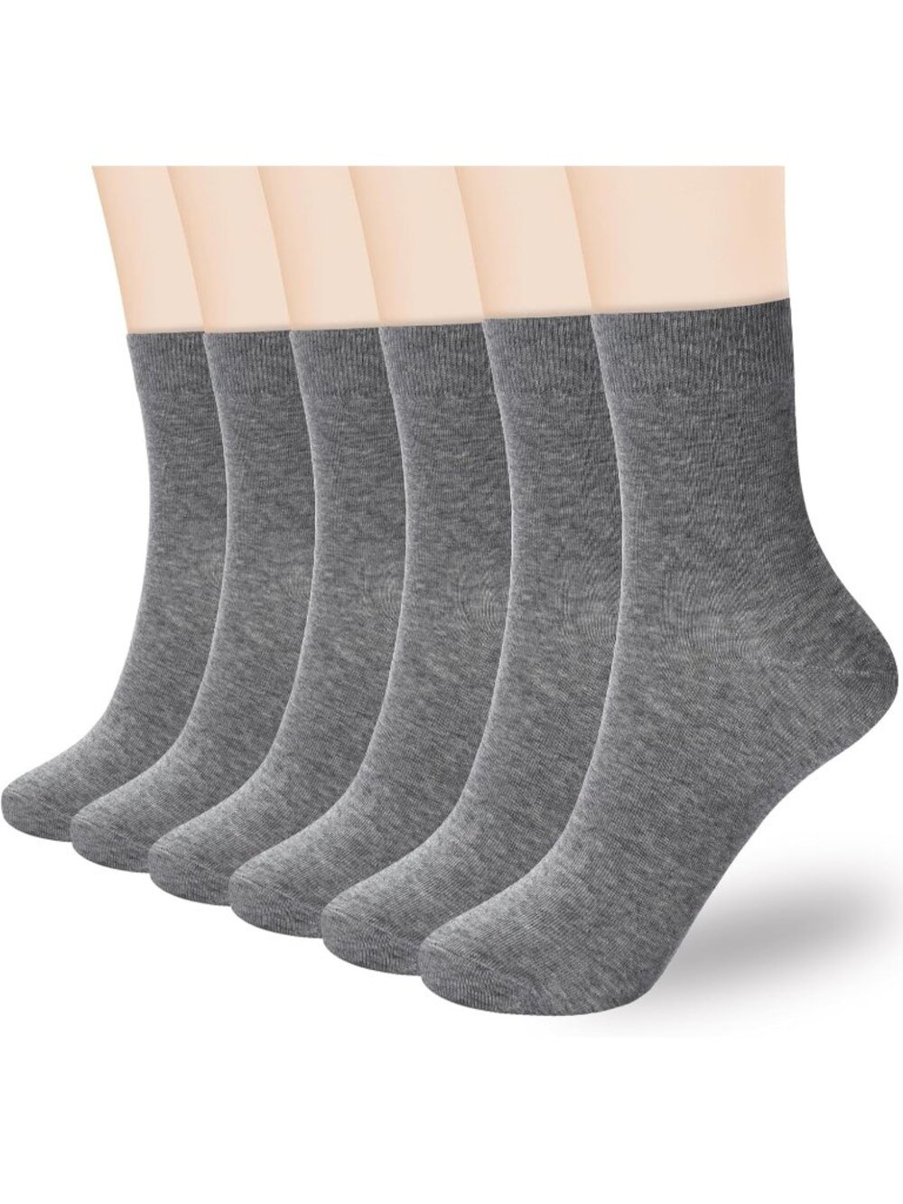 🧦Women's Dark Grey 6 Pairs Thin Above Ankle Socks Cotton Crew Socks